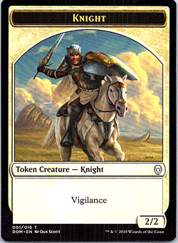 Knight Token Magic The Gathering Dominaria Card Light Play - Image 1