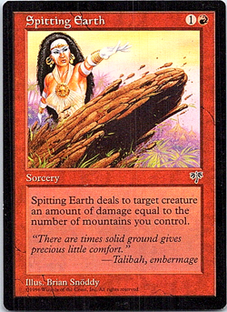 Spitting Earth Magic The Gathering Mirage Card Light Play - Image 1