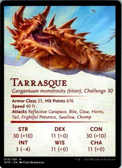 Tarrasque #19 Art Series Adventures In The Forgotten Realms NM - Image 2