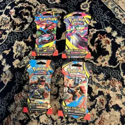 Pokemon Mega Evolution Sleeved Booster Packs Full Art Set (4 packs) - Image 1