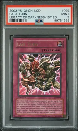2003 YU-GI-OH! LEGACY OF DARKNESS LOD-099 LAST TURN 1ST EDITION PSA 9 - Image 1