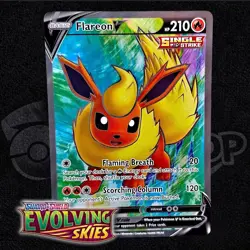 Flareon V (Full Art) 169/203 SWSH07: Pokemon TCG Evolving Skies Holo NM - Image 1