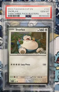 2024 POKEMON SVP EN-SV BLACK STAR PROMO #122 SNORLAX PSA 10 - Image 1