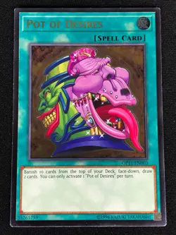 YUGIOH POT OF DESIRES OP11-EN003 ULTIMATE (NM) - Image 1