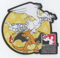 RESHIRAM / CHARIZARD Official 2019 Pokemon Prerelease Iron-On Patch - Image 1