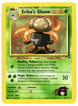 Pokemon TCG Erika's Gloom 45/132 Uncommon Gym Heroes Unlimited DMG - Image 1