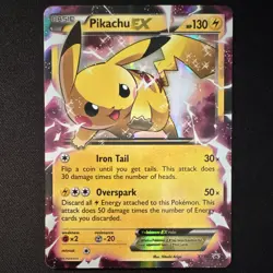Pokemon TCG Pikachu EX Promo Holo XY84 XY English Basic HP130 2015 - Image 1
