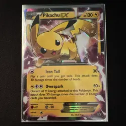 Pokemon TCG Pikachu EX Promo Holo XY84 XY English Basic HP130 2015 - Image 3