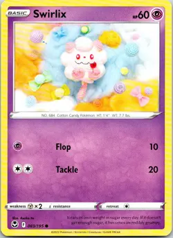 SWIRLIX 083/195 COMMON SILVER TEMPEST POKEMON LP - Image 1