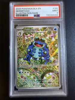 2025 POKEMON BLK EN-BLACK BOLT ILLUSTRATION RARE #105 SEISMITOAD PSA 9 - Image 1