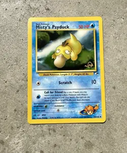 Pokemon TCG Misty’s Psyduck Gold W Stamp 54/132 Gym Heroes WOTC 2000 Promo - Image 1