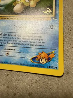 Pokemon TCG Misty’s Psyduck Gold W Stamp 54/132 Gym Heroes WOTC 2000 Promo - Image 3