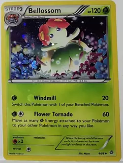 HD Swirl 🌀 Bellossom 4/98 Cosmos Holo Heavily Bleed Error Rare Pokemon TCG ✨ - Image 2