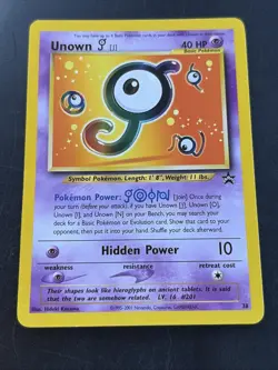 Pokemon Card TCG Unown J #38 Black Star Promo Rare Vintage WOTC Near Mint - Image 1