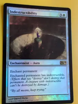 Indestructibility. FOIL Enchantment aura MTG Card. Core Set 2014. M14 - Image 2