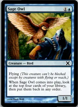 Sage Owl Magic The Gathering 10th Edition Card Mint X1 - Image 1