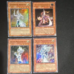 Yu-Gi-Oh! 4 Card Lot Foil 1st Ed Cybernetic + Silent Magician Mystic Swordsman - Image 1