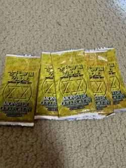 (5) Five Japanese packs of 1997 Monster Collection TCG Power Up Card Set - Image 1
