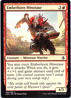 Emberhorn Minotaur Magic The Gathering Amonkhet Card Light Play X1 - Image 1