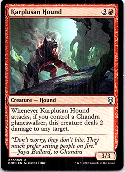 Karplusan Hound Magic The Gathering Dominaria Card Light Play - Image 1