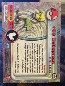 Bellsprout #69 - Black Logo - NON-HOLO Topps Pokemon Card - Image 2