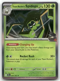 Team Rocket's Spidops 020/182 Holo Destined Rivals Pokemon TCG - Image 1
