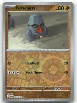 Nosepass 097/182 Reverse Holo Destined Rivals Pokemon TCG - Image 1