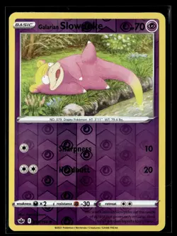 Pokemon TCG Chilling Reign #054/198 Galarian Slowpoke Reverse Holo - Image 1