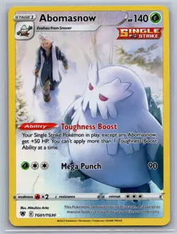 Pokemon Abomasnow TG01/TG30 Holo Astral Radiance Trainer Gallery Holo NM - Image 1
