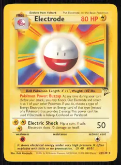 Electrode 25/130 Rare Base Set 2 Pokemon Lightly Played - Image 1