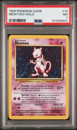 Mewtwo Base Set 10/102 -- PSA 7 -- Pokemon 1999 Base Set Holo - Image 1