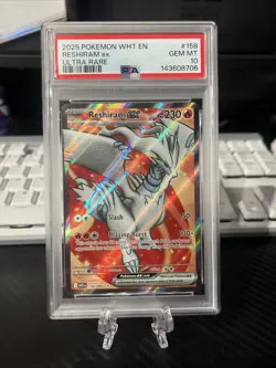 2025 POKEMON WHT EN-WHITE FLARE ULTRA RARE #158 RESHIRAM EX PSA 10 - Image 1