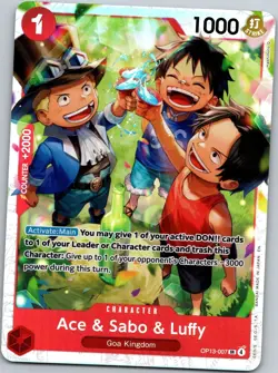 Ace & Sabo & Luffy OP13-007 SR Alt Art Foil NM + Bonus Regular Version - Image 3