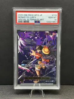 2025 ONE PIECE JPN OP13-CARRYING ON HIS WILL #119 MONKEY D. LUFFY PSA 10 - Image 1
