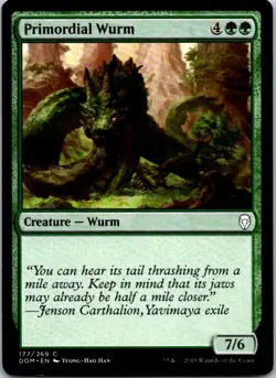 Primordial Wurm Magic The Gathering Dominaria Card Light Play X1 - Image 1