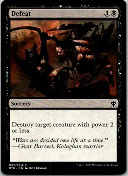 Defeat Magic The Gathering Dragons Of Tarkir Card Light Play X1 - Image 1
