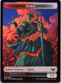 Spirit Token Magic The Gathering Strixhaven: School Of Mages Light Play - Image 1