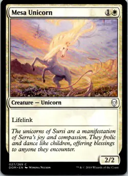 Mesa Unicorn Magic The Gathering Dominaria Card Light Play X1 - Image 1