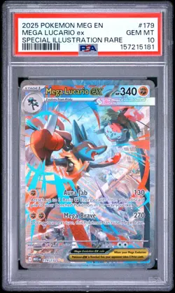 PSA 10 MEGA LUCARIO EX 179/132 SIR MEGA EVOLUTION POKEMON 😍 - Image 1
