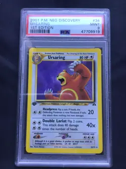 Pokemon Cards: 1st Edition Neo Discovery Rare: Ursaring 34/75: PSA 9 - Image 1