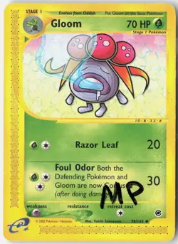 Gloom 78/165 Uncommon Expedition Base Set Pokemon Moderately Played - Image 1