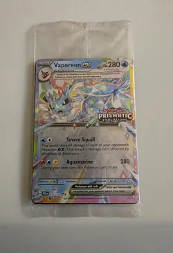 Pokemon TCG: Prismatic Evolutions Vaporeon ex 023/131 Stamped Promo Sealed - Image 1