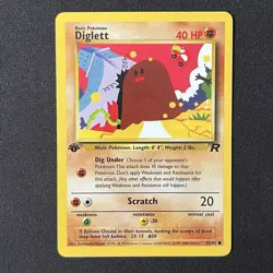 Diglett 52/82 1st Edition Team Rocket Pokemon Card - Image 2