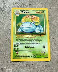Pokemon Venusaur Holo 15/102 Base Set Unlimited WOTC Rare Card (1999) - Image 1