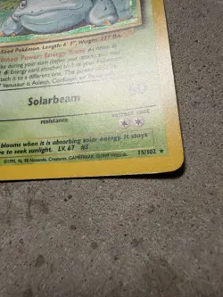 Pokemon Venusaur Holo 15/102 Base Set Unlimited WOTC Rare Card (1999) - Image 3