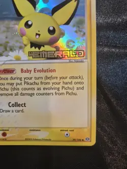 Pokemon Pichu 59/106 Emerald Reverse Holo - Image 4