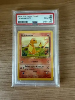 Pokemon TCG Base Set Charmander Card 46/102 PSA 10 - Image 1