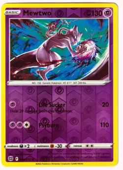 Mewtwo Rare SWSH09: Brilliant Stars 056/172 VLP Reverse Holo Pokemon TCG - Image 1