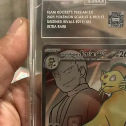 Pokemon Team Rocket's Persian ex 219/182 Destined Rivals Ultra Rare Holo TAG 10 - Image 3
