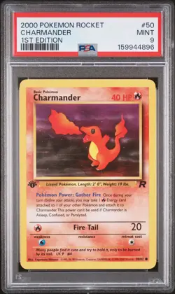 2000 POKEMON ROCKET 1ST EDITION #50 CHARMANDER PSA 9 - Image 1